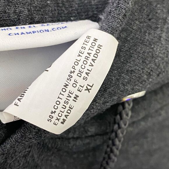 Quinnipiac Hoodie Sweatshirt Mens XL Gray Pullover Champion University Oversized - Picture 8 of 9